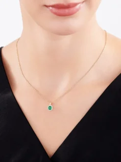 Apart Zawieszka z żółtego złota z diamentami i szmaragdem syntetycznym - próba 375< Zawieszki