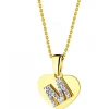 Sale Apart Zawieszka z żółtego złota z diamentami - serce, litera M - 0,006 ct - próba 375