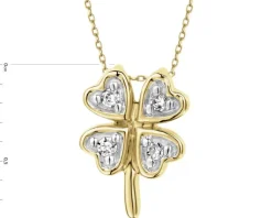 Apart Zawieszka z żółtego złota z diamentami - koniczyny - 0,02 ct - próba 375