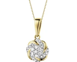 Discount Apart Zawieszka z żółtego złota z diamentami - 0,07 ct - próba 585