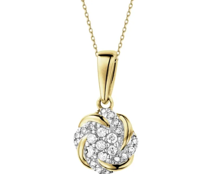 Discount Apart Zawieszka z żółtego złota z diamentami - 0,07 ct - próba 585