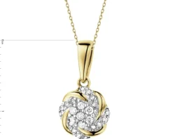 Discount Apart Zawieszka z żółtego złota z diamentami - 0,07 ct - próba 585