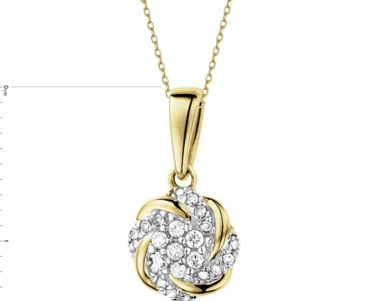Discount Apart Zawieszka z żółtego złota z diamentami - 0,07 ct - próba 585