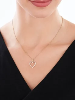 Outlet Apart Zawieszka z żółtego złota z diamentami - serce - 0,09 ct - próba 585