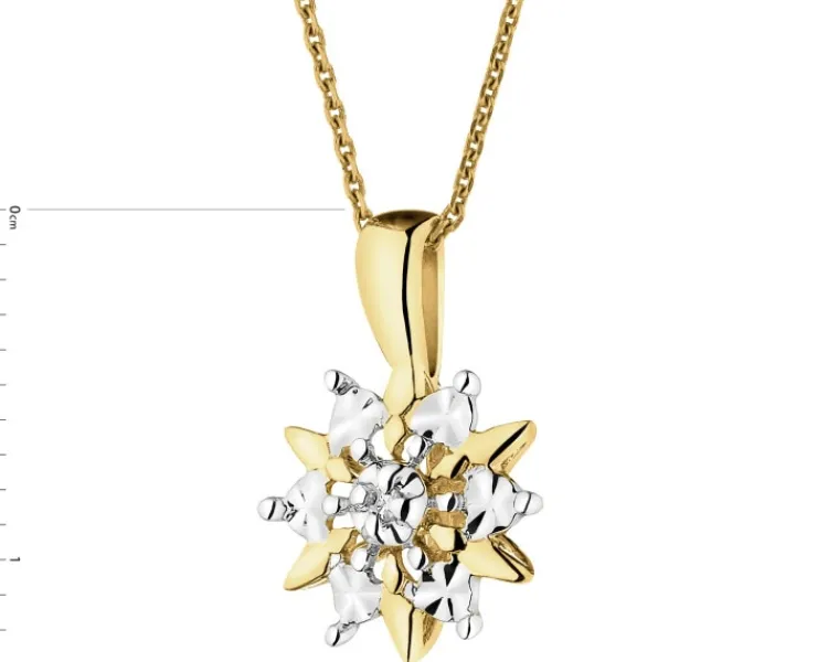 Apart Zawieszka z żółtego złota z diamentem - 0,005 ct - próba 375< Zawieszki