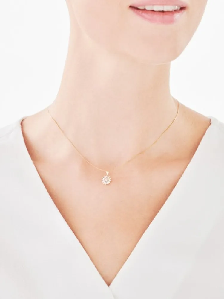 Apart Zawieszka z żółtego złota z diamentem - 0,005 ct - próba 375< Zawieszki