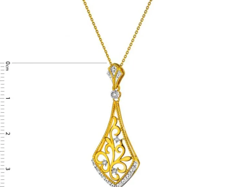 Apart Zawieszka z żółtego złota z diamentami - 0,08 ct - próba 585< Zawieszki
