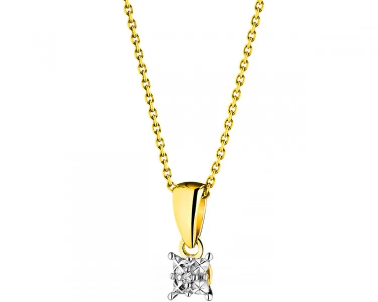 Apart Zawieszka z żółtego złota z diamentem - 0,003 ct - próba 375< Zawieszki