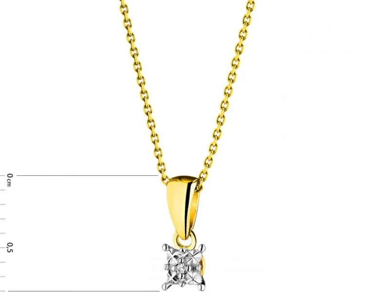 Apart Zawieszka z żółtego złota z diamentem - 0,003 ct - próba 375< Zawieszki