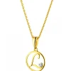 Best Apart Zawieszka z żółtego złota z diamentem - litera L - 0,003 ct - próba 585
