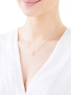 Best Apart Zawieszka z żółtego złota z diamentem - litera L - 0,003 ct - próba 585