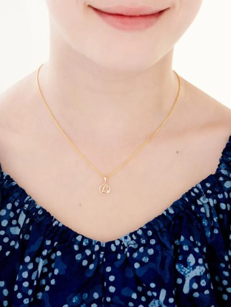 Best Apart Zawieszka z żółtego złota z diamentem - litera L - 0,003 ct - próba 585