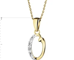 Sale Apart Zawieszka z żółtego złota z diamentem - litera O - 0,003 ct - próba 375