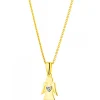 New Apart Zawieszka z żółtego złota z diamentem - aniołek, serce - 0,004 ct - próba 375