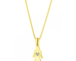 New Apart Zawieszka z żółtego złota z diamentem - aniołek, serce - 0,004 ct - próba 375