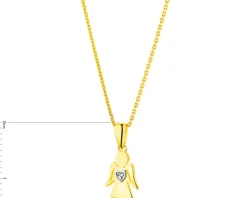 New Apart Zawieszka z żółtego złota z diamentem - aniołek, serce - 0,004 ct - próba 375