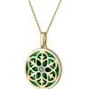 Apart Zawieszka z żółtego złota z diamentem i emalią - rozeta - 0,004 ct - próba 375< Zawieszki