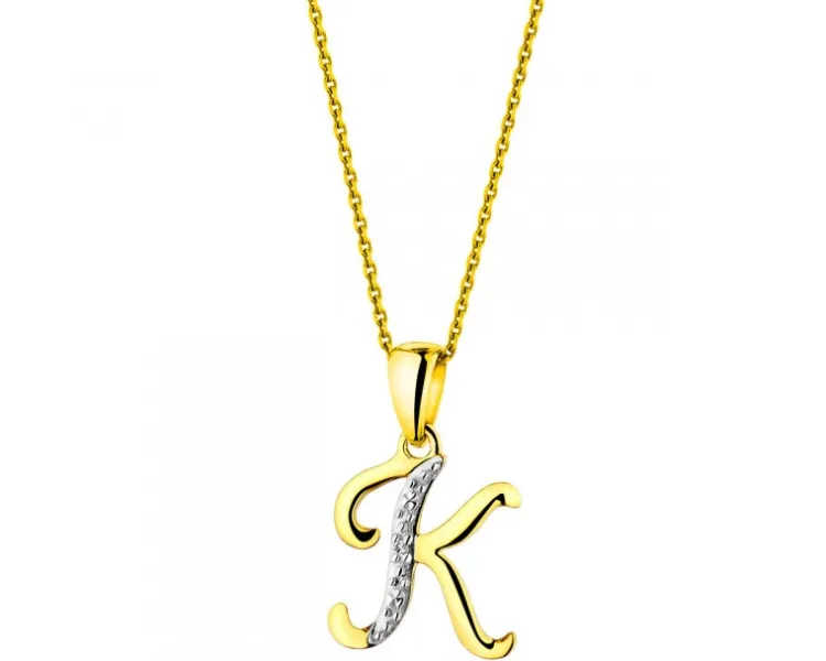 Apart Zawieszka z żółtego złota z diamentem - litera K - 0,003 ct - próba 375< Zawieszki