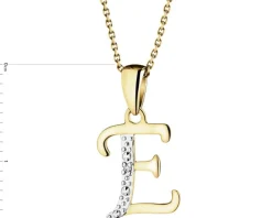 Sale Apart Zawieszka z żółtego złota z diamentem - litera E - 0,003 ct - próba 375
