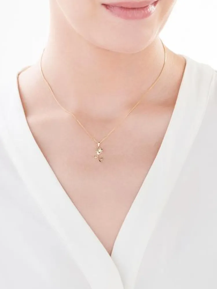 Apart Zawieszka z żółtego złota z diamentem - róża - 0,005 ct - próba 585< Wszystkie