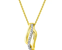 Clearance Apart Zawieszka z żółtego złota z diamentami - 0,02 ct - próba 585