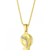 Apart Zawieszka z żółtego złota z diamentami - medalik Matka Boska - 0,006 ct - próba 375< Zawieszki