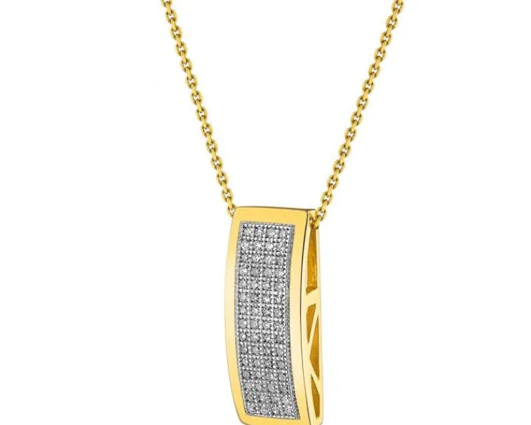 Discount Apart Zawieszka z żółtego złota z diamentami - 0,15 ct - próba 585