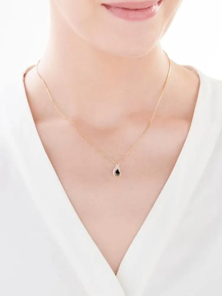 Apart Zawieszka z żółtego złota z diamentem i szafirem - próba 375< Zawieszki
