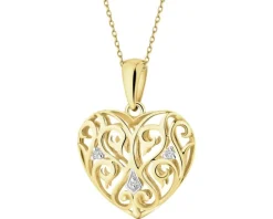Apart Zawieszka z żółtego złota z diamentami - serce - 0,01 ct - próba 585< Wszystkie