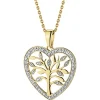 Outlet Apart Zawieszka z żółtego złota z diamentami - drzewko, serce - 0,01 ct - próba 375