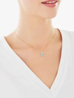 New Apart Zawieszka z żółtego złota z diamentami i topazem - próba 585