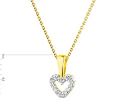 Apart Zawieszka z żółtego złota z diamentami - serce - 0,03 ct - próba 375< Zawieszki