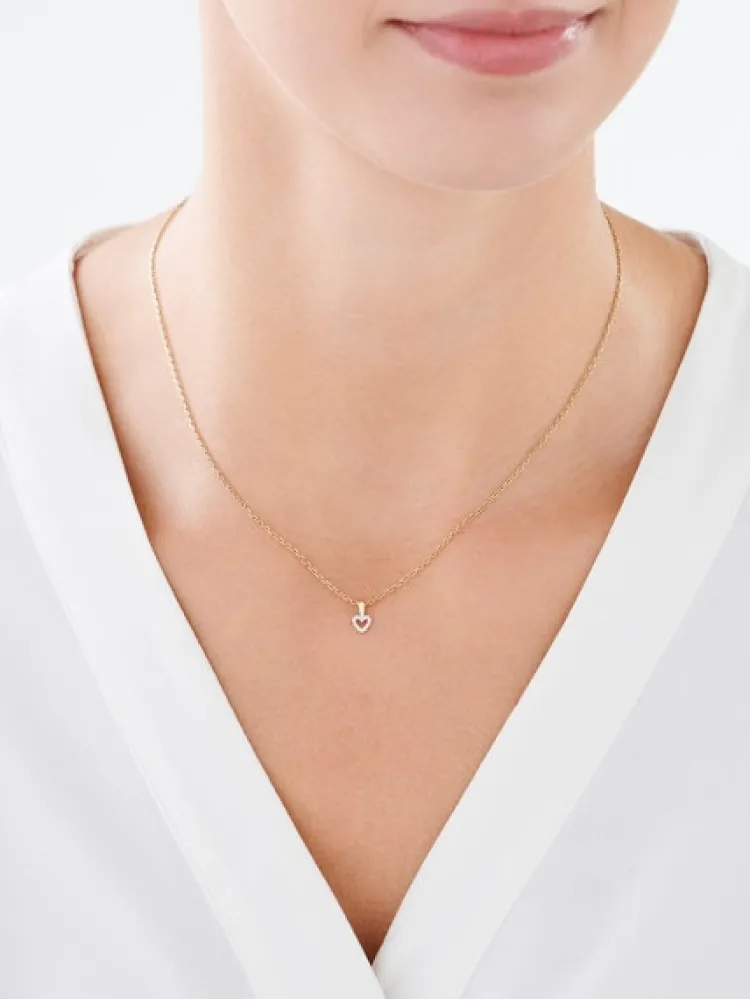Apart Zawieszka z żółtego złota z diamentami - serce - 0,03 ct - próba 375< Zawieszki