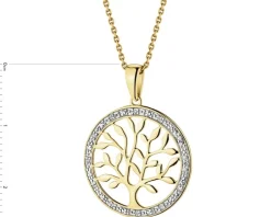 Best Apart Zawieszka z żółtego złota z diamentami - drzewko - 0,03 ct - próba 585