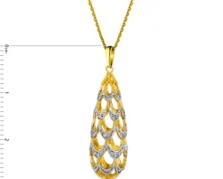 Outlet Apart Zawieszka z żółtego złota z diamentami - 0,05 ct - próba 585