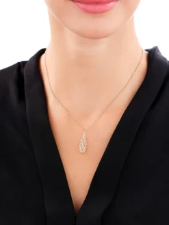 Outlet Apart Zawieszka z żółtego złota z diamentami - 0,05 ct - próba 585