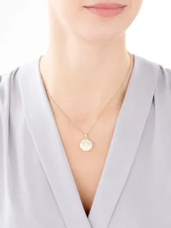 Outlet Apart Zawieszka z żółtego złota z diamentami - puzderko - drzewko - 0,01 ct - próba 375