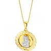 Apart Zawieszka z żółtego złota z diamentem - medalik Matka Boska Częstochowska - 0,003 ct - próba 375< Zawieszki