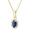 Apart Zawieszka z żółtego złota z diamentami i szafirem - próba 585< Zawieszki