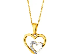 Apart Zawieszka z żółtego złota z diamentami - serca - 0,004 ct - próba 585< Zawieszki