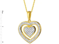 Apart Zawieszka z żółtego złota z diamentami - serca - 0,19 ct - próba 585< Zawieszki