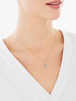 Apart Zawieszka z żółtego złota z diamentem i topazem - próba 375< Zawieszki