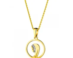 Online Apart Zawieszka z żółtego złota z diamentami - medalik Matka Boska - 0,006 ct - próba 375
