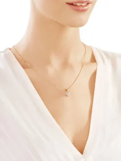 Discount Apart Zawieszka z żółtego złota z diamentami - kwadrat - 0,10 ct - próba 585
