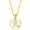 Online Apart Zawieszka z żółtego złota z diamentem - litera W, serce - 0,005 ct - próba 375