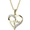 Online Apart Zawieszka z żółtego złota z diamentami - serce, EKG serca - 0,006 ct - próba 375