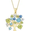Best Apart Zawieszka  z żółtego złota z diamentami, peridotami, topazami - drzewko - próba 585