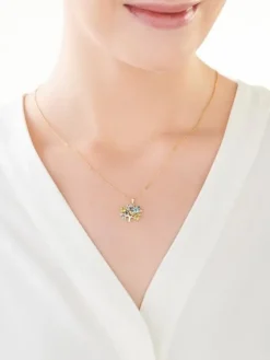 Best Apart Zawieszka  z żółtego złota z diamentami, peridotami, topazami - drzewko - próba 585
