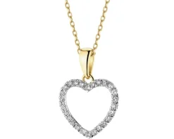 New Apart Zawieszka z żółtego złota z diamentami - serce - 0,10 ct - próba 585