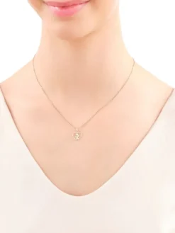 New Apart Zawieszka z żółtego złota z diamentem - serce, aniołek - 0,003 ct - próba 585